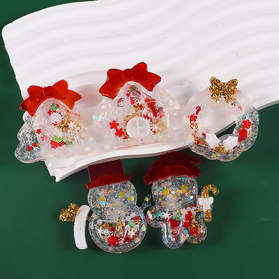 Dropping glue replacement Christmas quicksand mold set Christmas treehouse snowman house quicksand pendant silicone mold