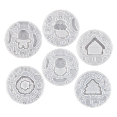 Dropping glue replacement Christmas quicksand mold set Christmas treehouse snowman house quicksand pendant silicone mold