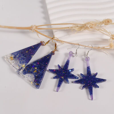 DIY Crystal Dropping Gel Moon Meteor Astronomy Starry Sky Earrings Pendant Pendant Pendant Keychain Silicone Mold