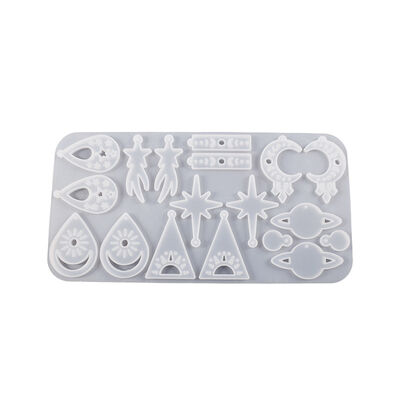 DIY Crystal Dropping Gel Moon Meteor Astronomy Starry Sky Earrings Pendant Pendant Pendant Keychain Silicone Mold