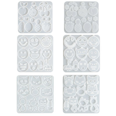 Dropping Gel Emojis, Smiles, Cats, Fruits, Earrings, Pendants, Keychains, Dropping Gel Silicone Molds