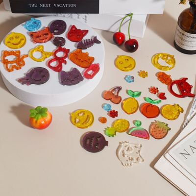 Dropping Gel Emojis, Smiles, Cats, Fruits, Earrings, Pendants, Keychains, Dropping Gel Silicone Molds