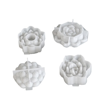 Simulated succulent aromatherapy candle ornament silicone mold DIY blessing lotus candle lamp gypsum mold