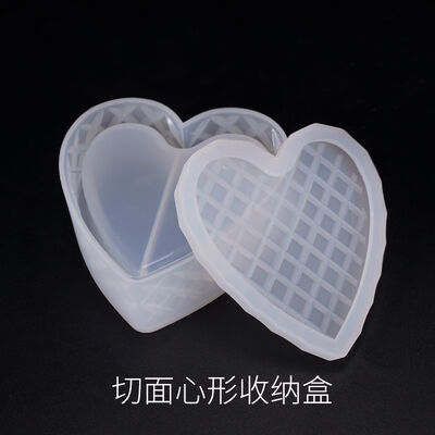 DIY crystal dropper mold storage box mold heart-shaped cut jewelry gift box silicone mold