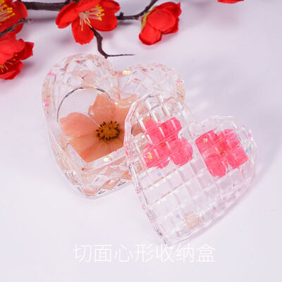 DIY crystal dropper mold storage box mold heart-shaped cut jewelry gift box silicone mold