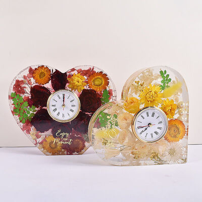 Diy Vertical Clock Pendulum Geometric Love Clock Ornament Valentine's Day Heart shaped Silicone Mold