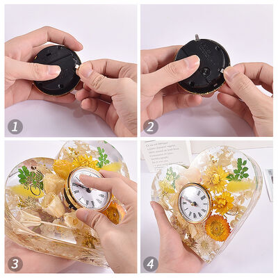 Diy Vertical Clock Pendulum Geometric Love Clock Ornament Valentine's Day Heart shaped Silicone Mold