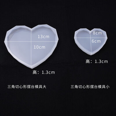 DIY crystal dropper mold, heart-shaped cut surface, triangular cut circle, table, coaster, jewelry, silicone mold
