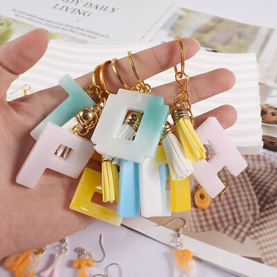 DIY Crystal Dropping Gel Mirror Size English Letter Earrings Pendant Number Pendant Silicone Mold