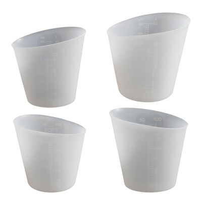 Silicone measuring cup 250ml-500ml elliptical oblique mouth liquid tool cup visual double engraved measuring cup