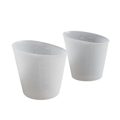 Silicone measuring cup 250ml-500ml elliptical oblique mouth liquid tool cup visual double engraved measuring cup
