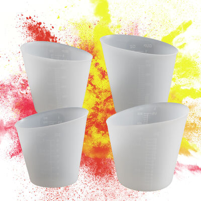 Silicone measuring cup 250ml-500ml elliptical oblique mouth liquid tool cup visual double engraved measuring cup