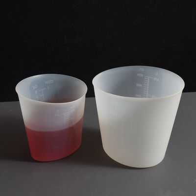 Silicone measuring cup 250ml-500ml elliptical oblique mouth liquid tool cup visual double engraved measuring cup