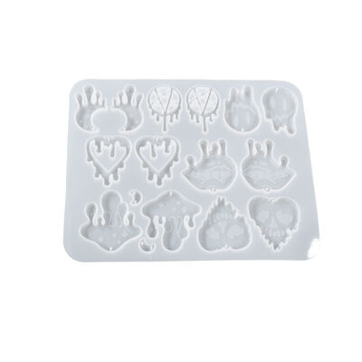 Dropping resin earring mold tears moon mushroom ghost earring pendant Halloween silicone mold