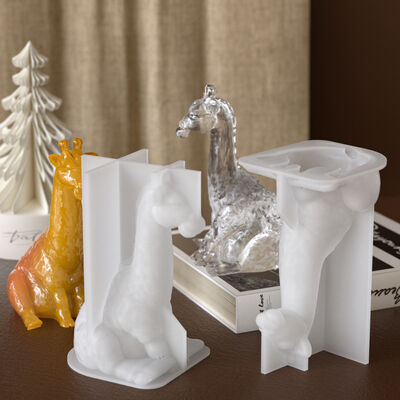 DIY epoxy resin crystal dropper mirror 3D three-dimensional giraffe ornament silicone mold wholesale