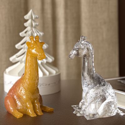 DIY epoxy resin crystal dropper mirror 3D three-dimensional giraffe ornament silicone mold wholesale