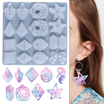 DIY crystal dropper mold homemade high mirror earrings pendant jewelry silicone mold spot wholesale