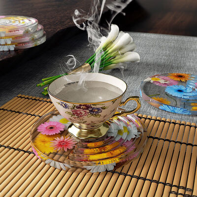 DIY crystal drip glue half moon striped coaster silicone mold circular resin gypsum table grinder wholesale