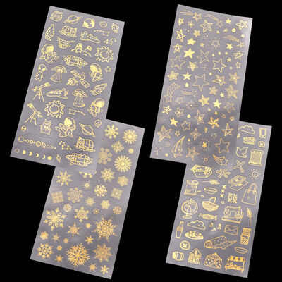 DIY Crystal Dropping Glue Hand Account Sticker Dropping Glue Mold Filling Material Planet Moon Snowflake Hot Stamping Stickers