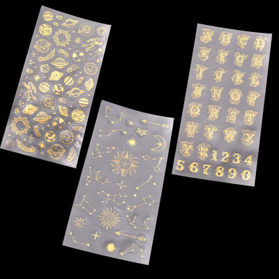 DIY Crystal Dropping Glue Hand Account Sticker Dropping Glue Mold Filling Material Planet Moon Snowflake Hot Stamping Stickers