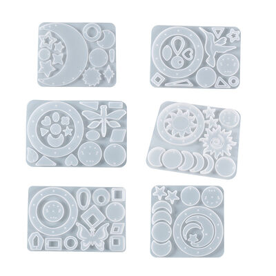 DIY Crystal Dropping Resin Mold Butterfly Sun Dragonfly Moon Wind Chime Pendant Silicone Mold