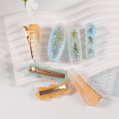 Resin quicksand cat claw hair clip decoration dropper mold DIY quicksand hair clip pendant pendant silicone mold