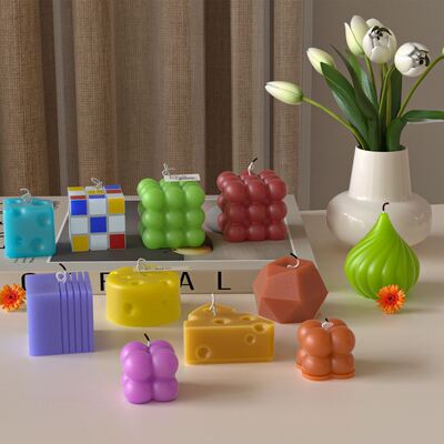 DIY Square Cube Onion Head Geometric Stereoscopic Aromatherapy Gypsum Candle Decoration Silicone Mold Wholesale