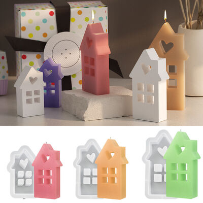 DIY Drip Glue Aromatherapy Candle Silicone Mold Gypsum Cement Love House Easter Candle Grinding Tool