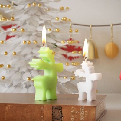 Christmas Deer Candle Pendant Silicone Mold Large, Medium, Small Christmas Deer Aromatherapy Gypsum Candle Pendant Dropping Mold