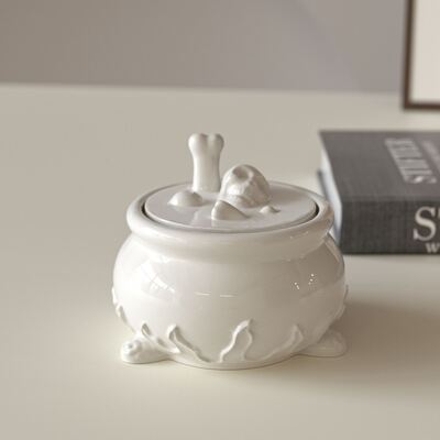 DIY Halloween Skull Storage Can Silicone Mold Aromatherapy Gypsum Bone Soup Can Pudding Decoration Mold