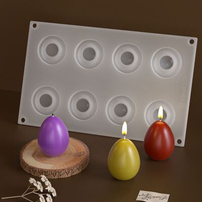 Ba Lian Egg Aromatherapy Ornament Decoration Silicone Mold Easter DIY Elliptical Easter Egg Candle Mold