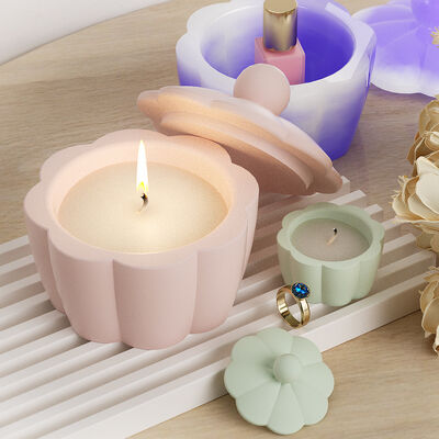 Crystal drip glue lace storage jar DIY cement gypsum candle cup decoration table silicone mold