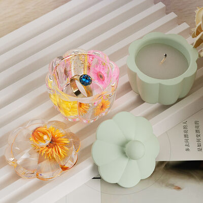 Crystal drip glue lace storage jar DIY cement gypsum candle cup decoration table silicone mold