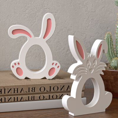 Easter hollow folded ear rabbit Easter egg rabbit silicone mold DIY aromatherapy candle plaster mold