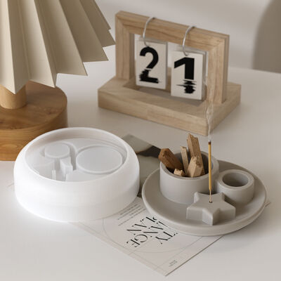 Circular Star Moon Fragrance Insert Candle Base Silicone Mold Aromatherapy Candlestick Pendant Gypsum Mold