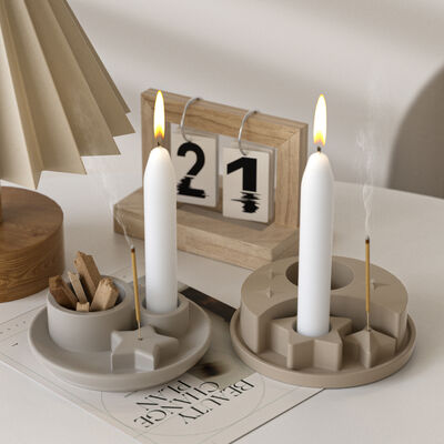 Circular Star Moon Fragrance Insert Candle Base Silicone Mold Aromatherapy Candlestick Pendant Gypsum Mold