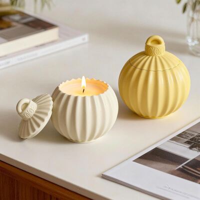 Cross border popular striped bell storage can silicone mold DIY aromatherapy gypsum candle cup decoration mold
