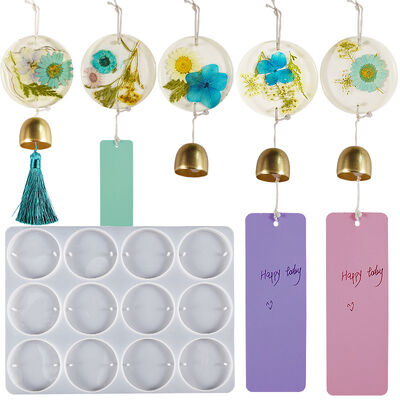 DIY Circular Guka Card Dropping Adhesive Pendant Mold 12 Grid Circular Pendant Jewelry Silicone Mold