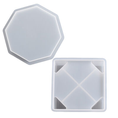 DIY dropper resin gypsum mirror square storage box, octagonal coaster combination, silicone mold wholesale