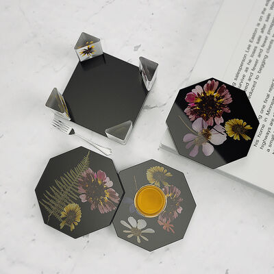 DIY dropper resin gypsum mirror square storage box, octagonal coaster combination, silicone mold wholesale