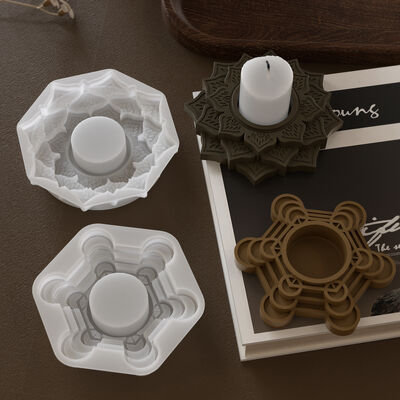 2-in-a-row circular hollow patterned cup coaster, table, drip glue mold, DIY aromatherapy gypsum mat, silicone mold