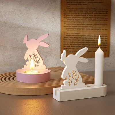 DIY Garden Hollow Branch Love Rabbit Ornament Aromatherapy Candlestick Ornament Gypsum Mold