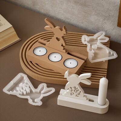 DIY Garden Hollow Branch Love Rabbit Ornament Aromatherapy Candlestick Ornament Gypsum Mold