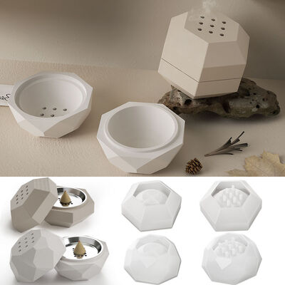 DIY dropper cement circular section aromatherapy jar diamond shaped aromatherapy furnace gypsum decoration mirror silicone mold