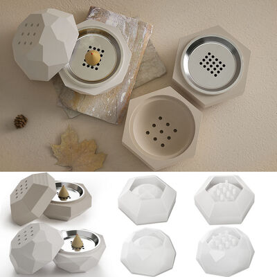 DIY dropper cement circular section aromatherapy jar diamond shaped aromatherapy furnace gypsum decoration mirror silicone mold