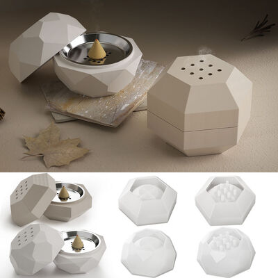 DIY dropper cement circular section aromatherapy jar diamond shaped aromatherapy furnace gypsum decoration mirror silicone mold