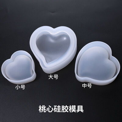 DIY Crystal Dropping Gel Mold Cake Mold Jewelry Love High Brightness Mirror Size Peach Heart Silicone Mold