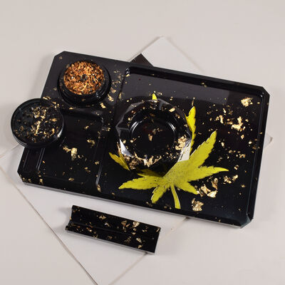 DIY dropper resin gypsum ashtray grinder herb holder storage tray set silicone mold