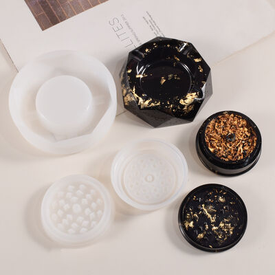DIY dropper resin gypsum ashtray grinder herb holder storage tray set silicone mold