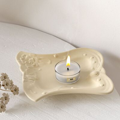 European style ins simple retro style relief pattern oval square circular plate tray silicone mold